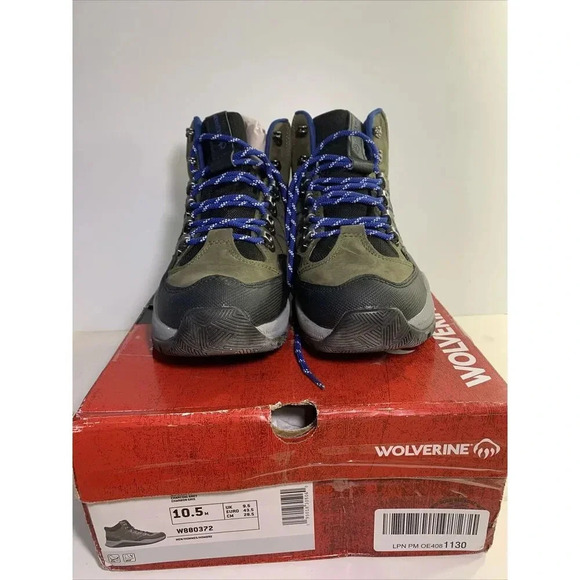 9073. Wolverine Boots Mid Hiker WP,Charcoal/Gray-US 10.5 Mens - Picture 2 of 5